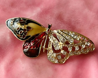 Vintage 90s Gynandromorphic Butterfly Brooch