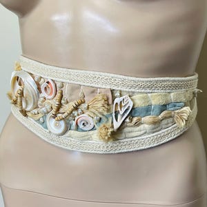 Vintage R.J. Graziano Multi-elements Belt Rope Belt Boho Style Vintage RJ Graziano Belt, 80s Black With Green Ropes  main image 3