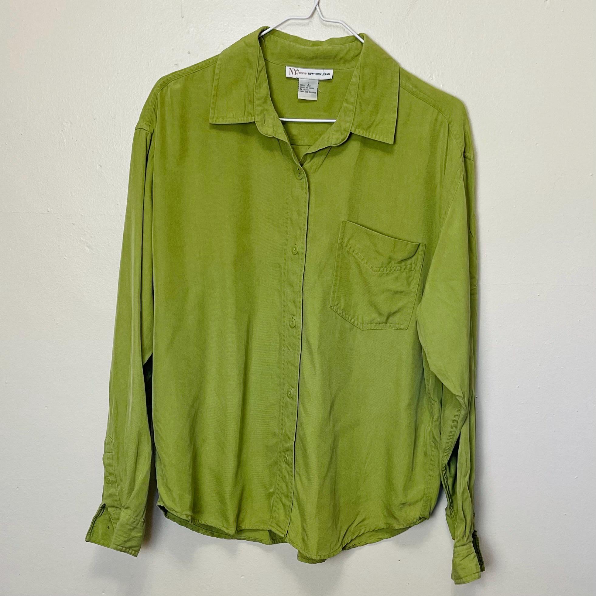 Olive Silk Blouse
