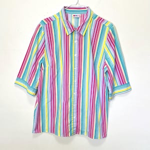 American Sweetheart snoepkleurige vintage top met verticale strepen en strepen