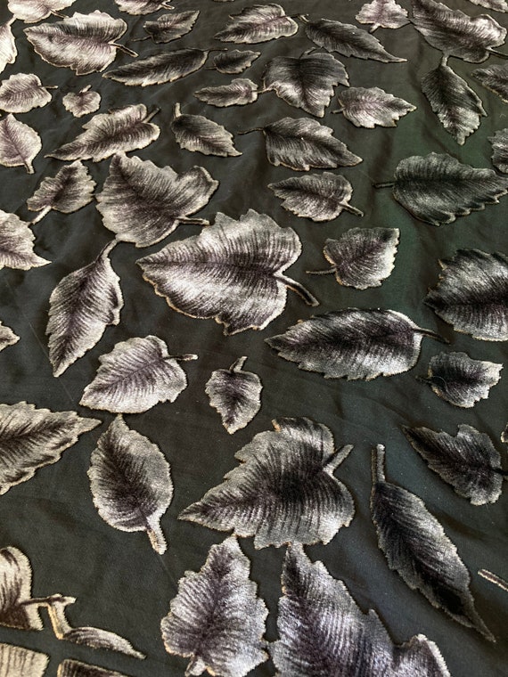 Burnout Silk Vintage Botanical  90s Shimmery Over… - image 5