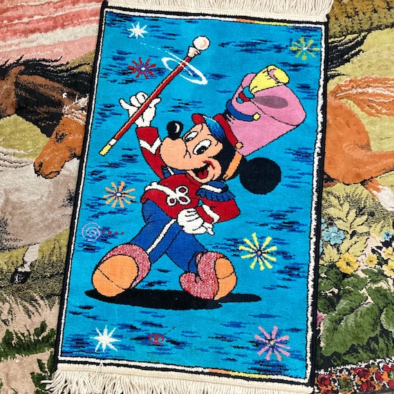 Mickey Mouse Band Leader Vintage 60s Colorful Area Rug 21 X