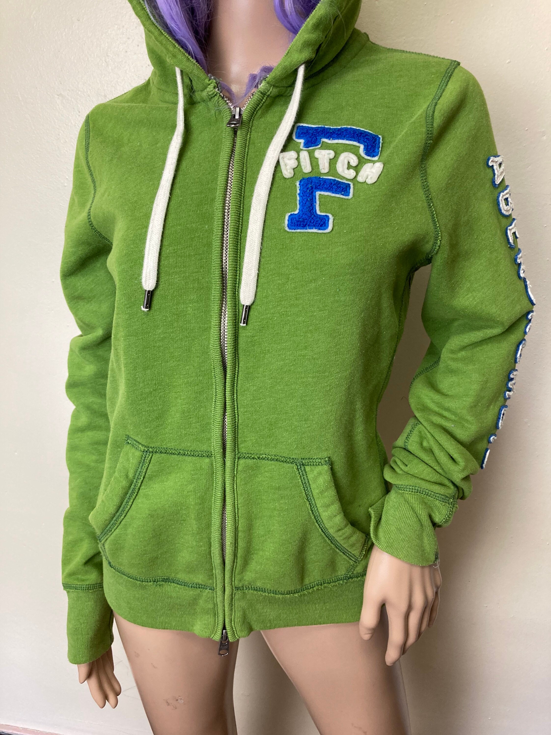 Abercrombie and Fitch Y2K Grass Green Zip up Hoodie - Etsy Israel