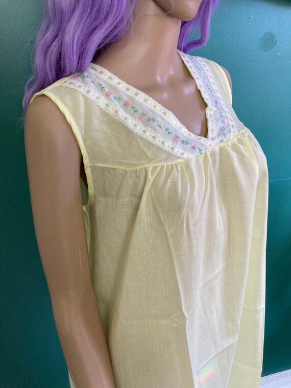 Katz Sunny Yellow Vintage 60s Lingerie Nightgown - image 8