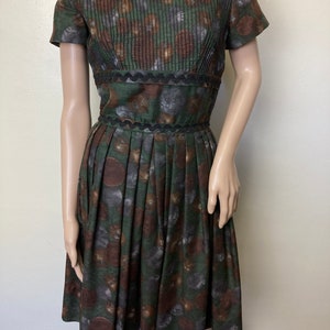 Stunning Vintage 50s Dark Circles Bow Back Mini Dress image 4