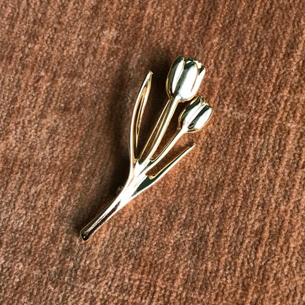 Broche vintage Gold Tone Tulip