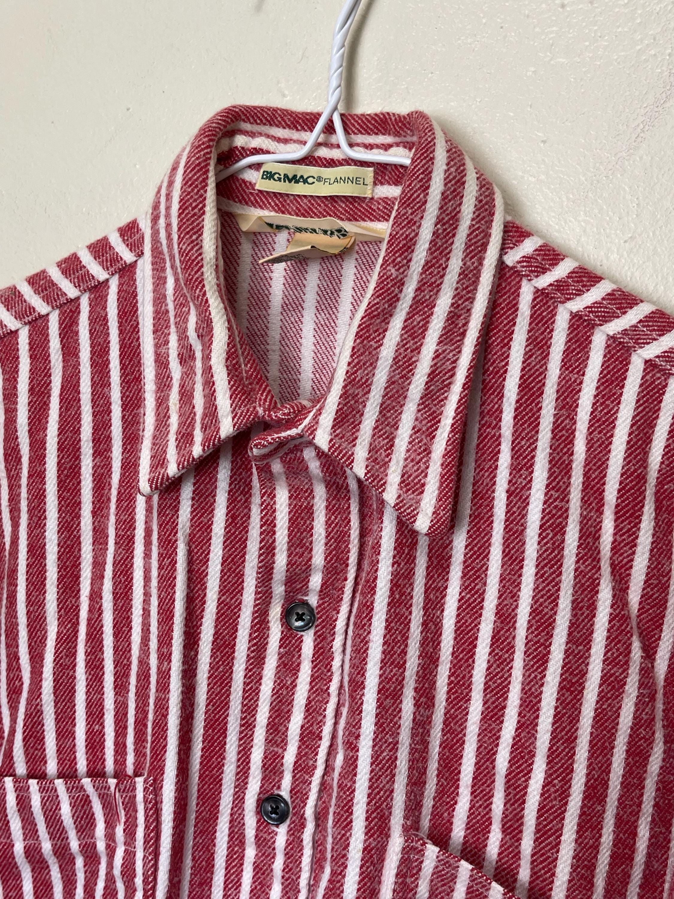 Vintage Big Mac Flannel Shirt: St Johns Bay Red Stripe