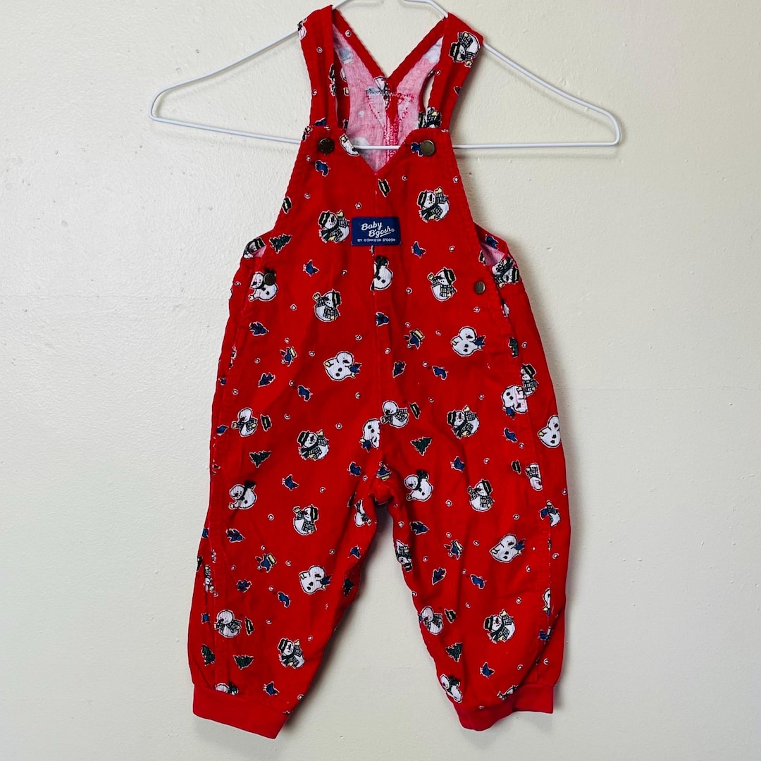 Oshkosh Baby Bgosh Vintage 90s Kids Toddler Cotton Snowman Winter