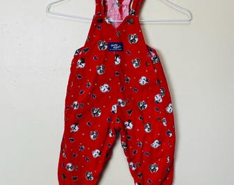 Oshkosh Baby Bgosh Vintage 90s Kids Toddler Cotton Snowman Winter Overalls 18M