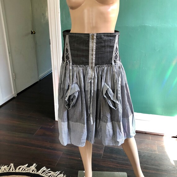 Vintage 90s Marithe Francois Girbaud Corset Shirt