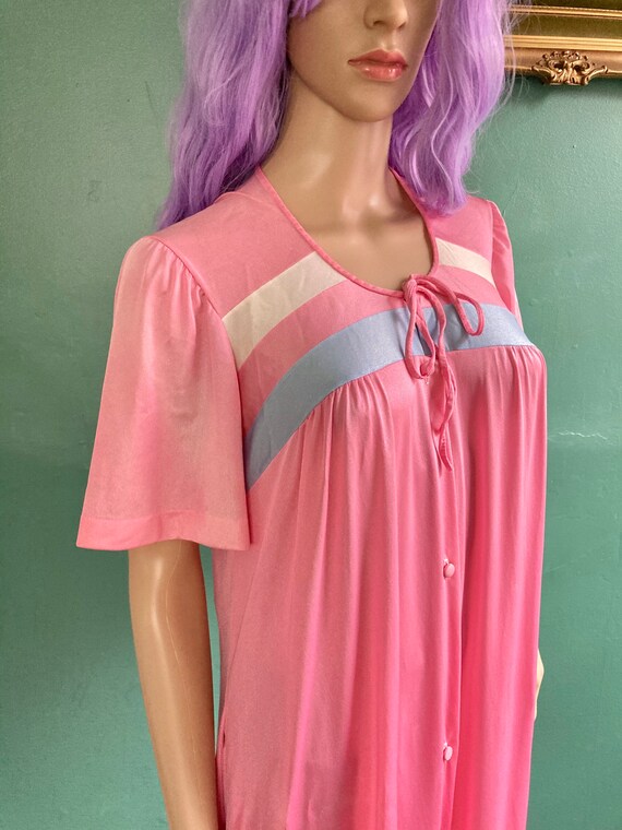 Vintage 70s Candy Colored Nylon Maxi Nightgown