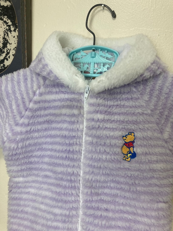 Pooh Bear Lavender Baby Fleece Vintage 80s Fluffy… - image 5
