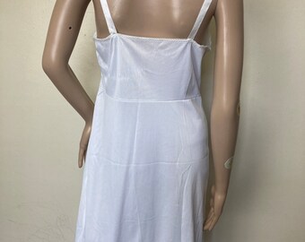 【2000archives x BIBI】81 SPORTY SLIP DRESS (WHITE) Vintage White Slip, Slip Dress (B427) With White Lace Trim