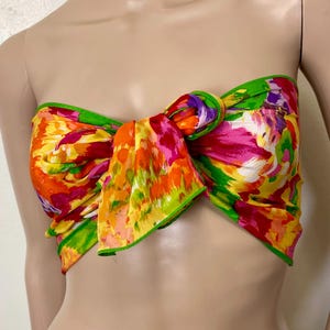 Candy Colored Watercolor Vintage Pure Silk Echo Scarf