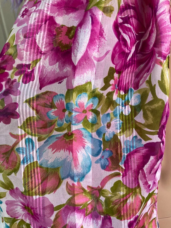 Sheer Floral 80s Magic Botanical Garden Scarf - image 8