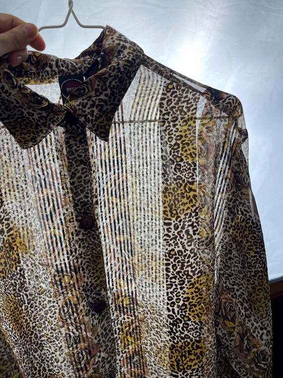 Plus Size Sheer Leopard Print and Rose Vintage 19… - image 8