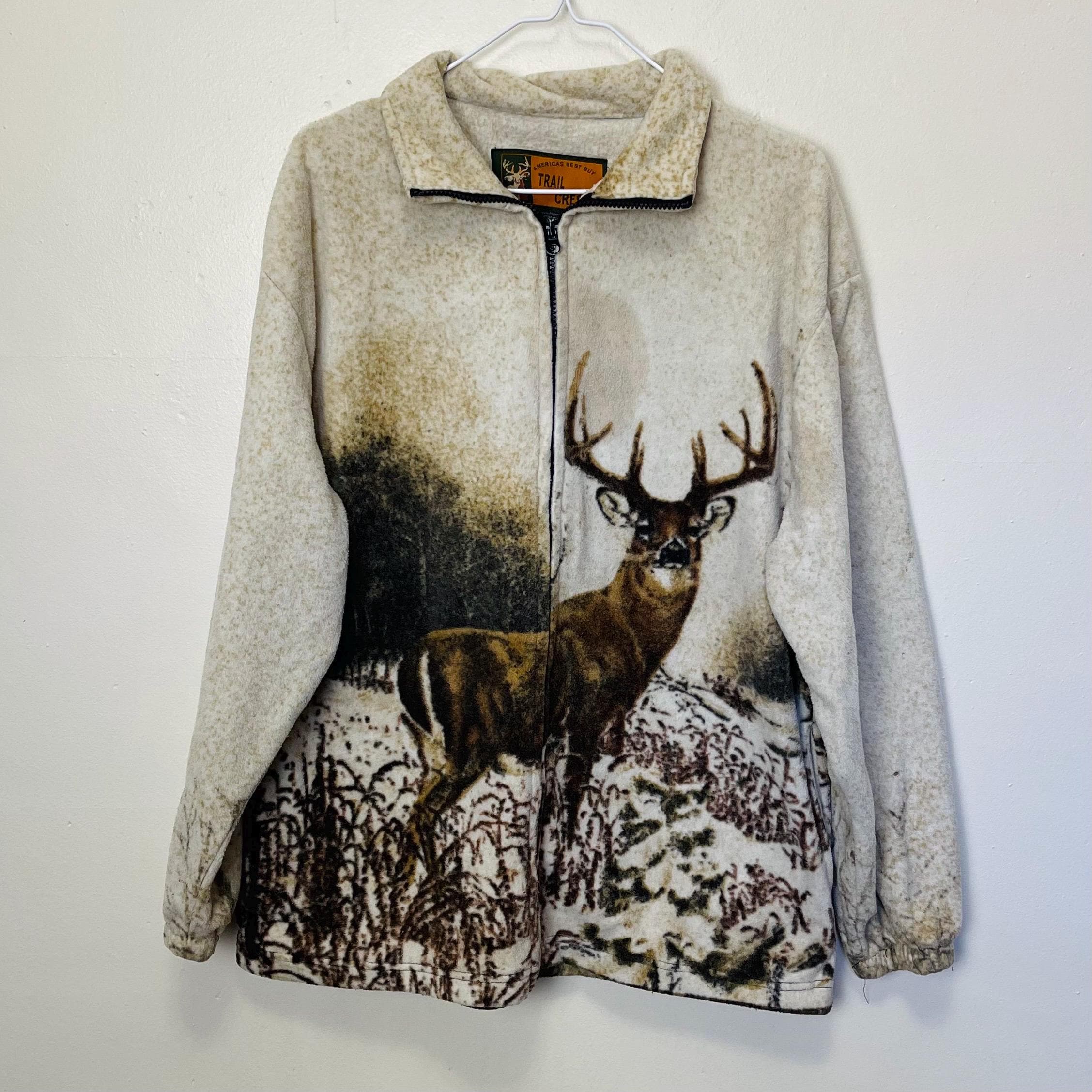 Deer Fleece Jacket - Etsy Deer Fleece Jacket - Etsy