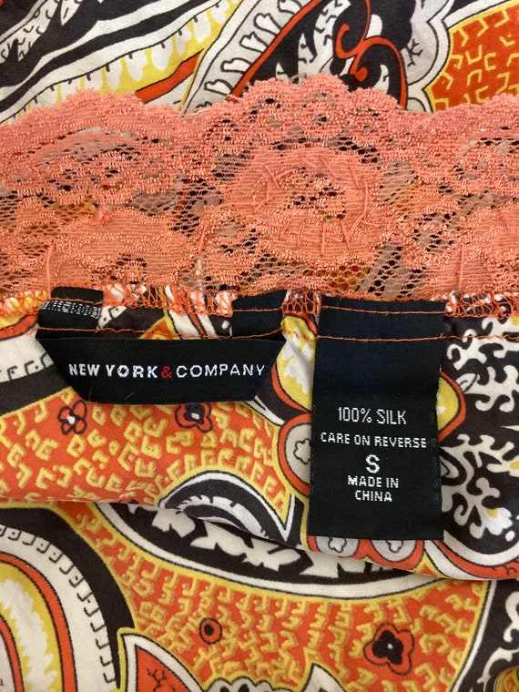 Pure Silk Y2K Orange Paisley Vintage 90s Camisole - image 3