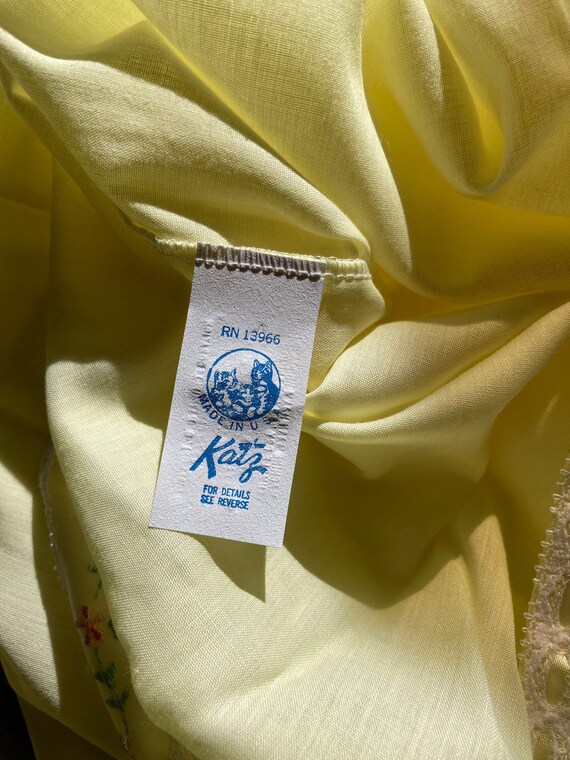 Katz Sunny Yellow Vintage 60s Lingerie Nightgown - image 3