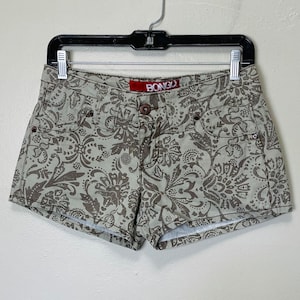 Bongo Vintage Y2K Low Cut Waist Paisley Shorts