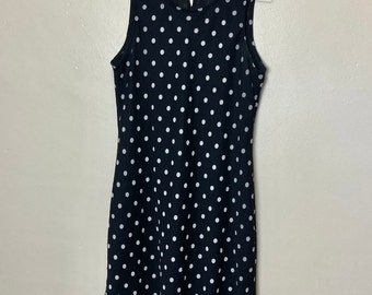 Bias Cut Black n White Polka Dot Vintage Bombshell Dress