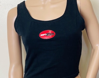 ESPN Zone Vintage 90s Stretch Cotton Blend Logo Crop Top