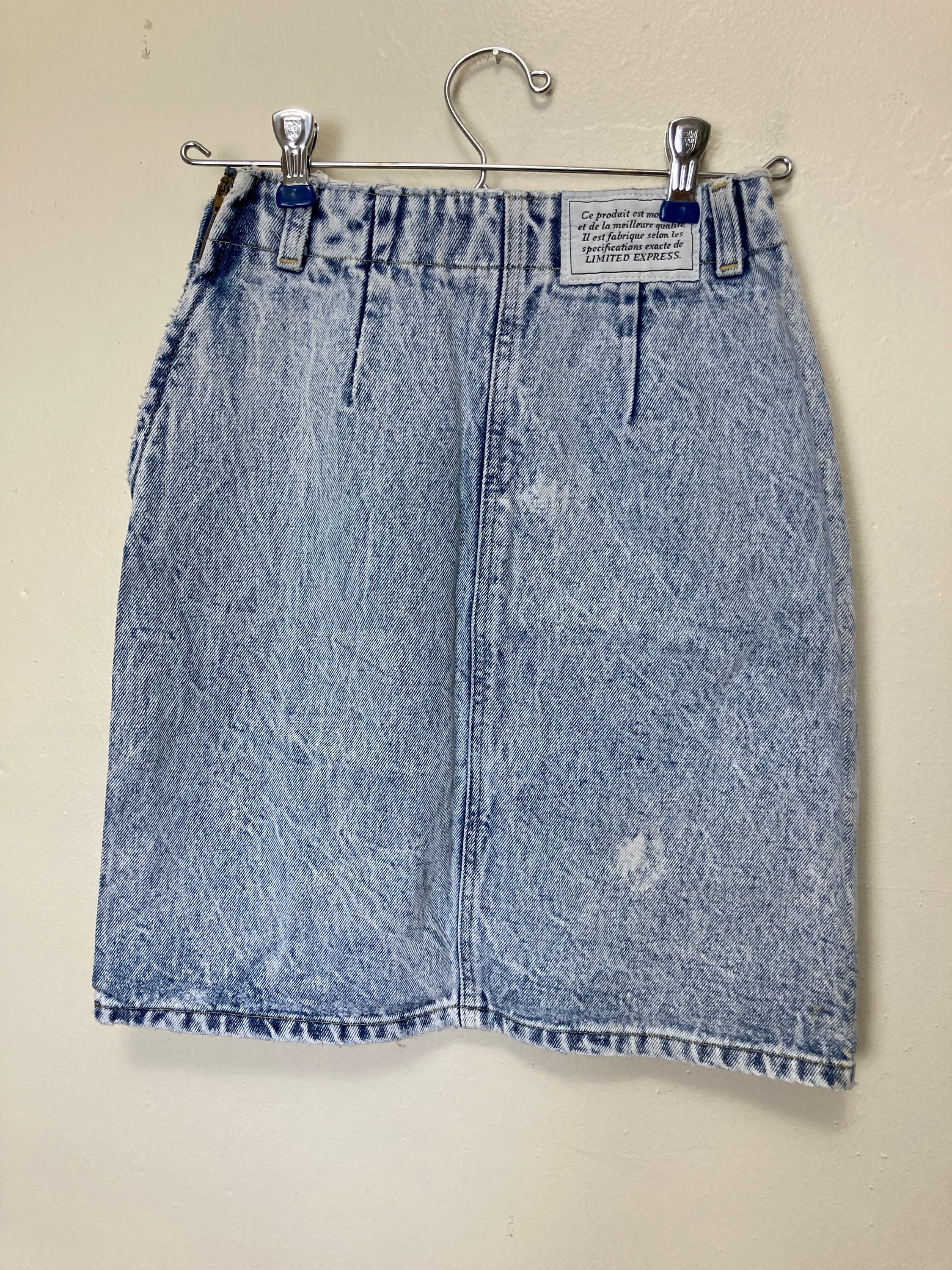 express denim mini skirt