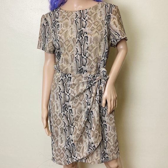 Snake Print Chiffon Vintage 90s Wrap Skirt Dress Etsy UK