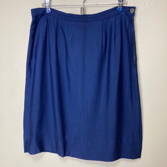 Navy Blue Vintage 50s Union Made Mini Pencil Skirt - image 1