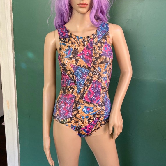Abstract Vintage 80s Stretch Leotard
