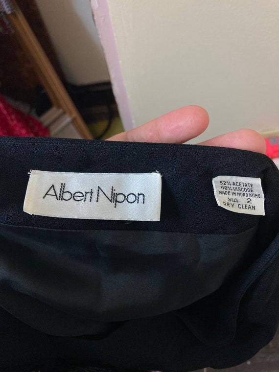 Albert Nipon Vintage 80s Elegant Avant Garde Rhin… - image 2
