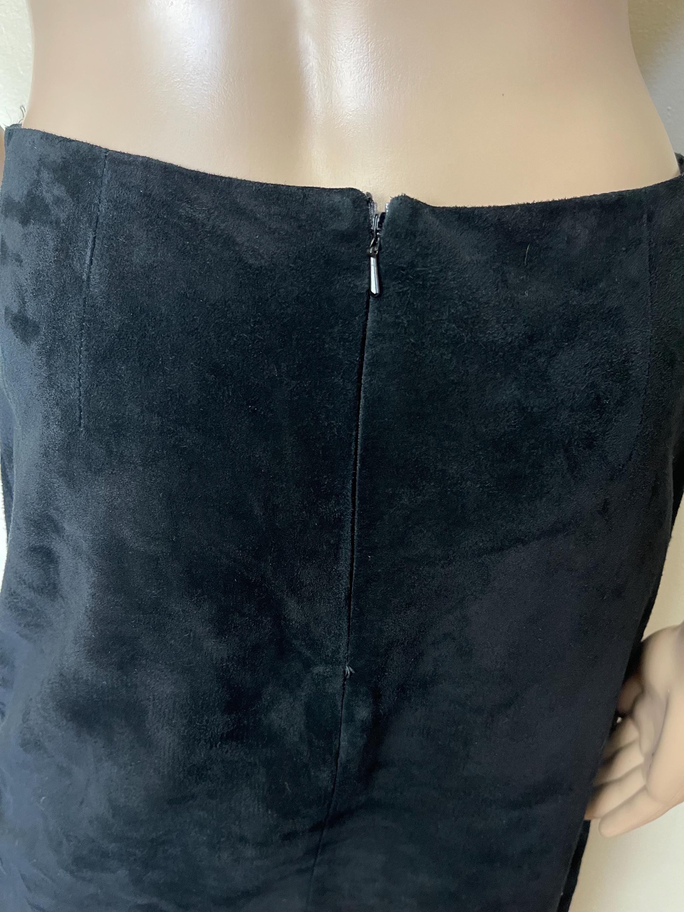 ソフトブラックレザーヴィンテージ90年代ハイウエストスカート