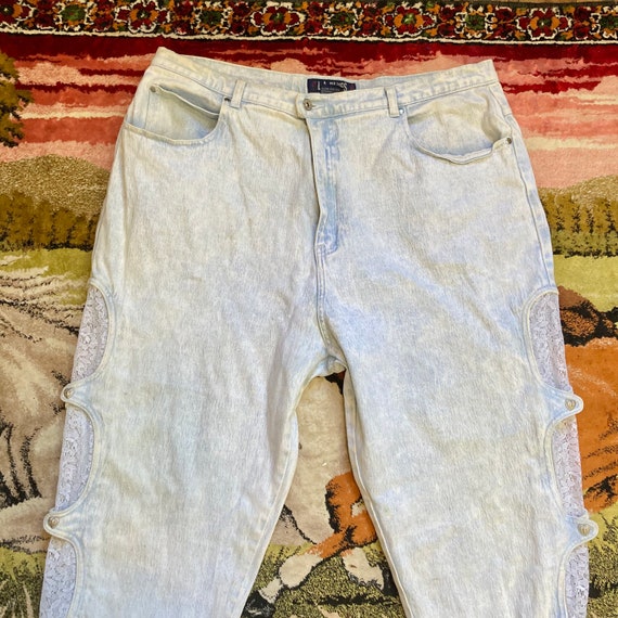 Light Wash Vintage 80s Plus Size Lace 