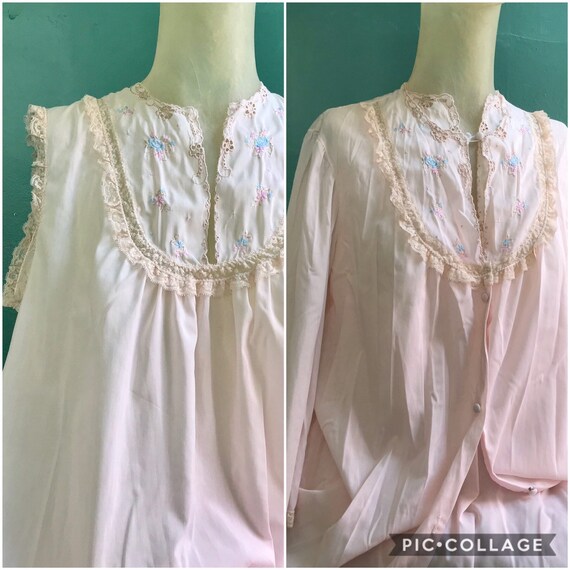 Vintage 60s Barbizon Pink Peignoir Lingerie Set