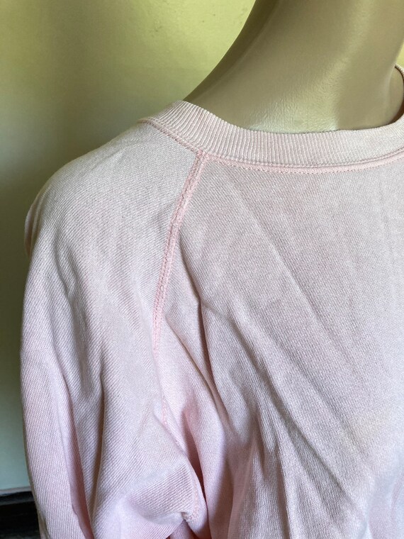 Pastel Pink Vintage 80s Worn In Plus Size Crewnec… - image 4