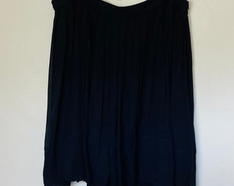 Plus Size Pure Silk Black Full Skirt