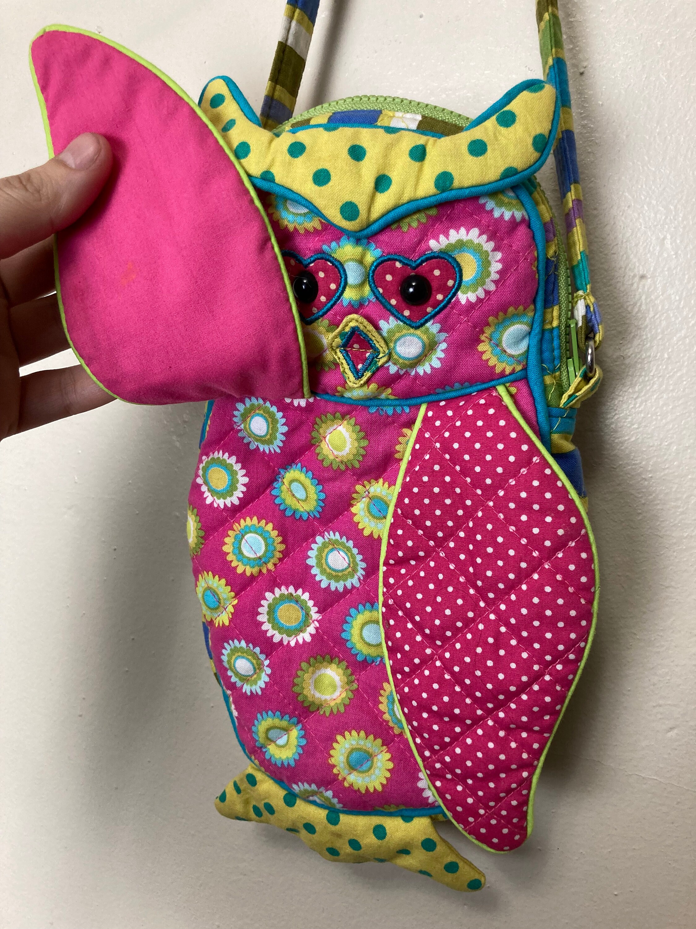Kids Patchwork Owl Purse Vintage Sassy Pet Saks by Douglas