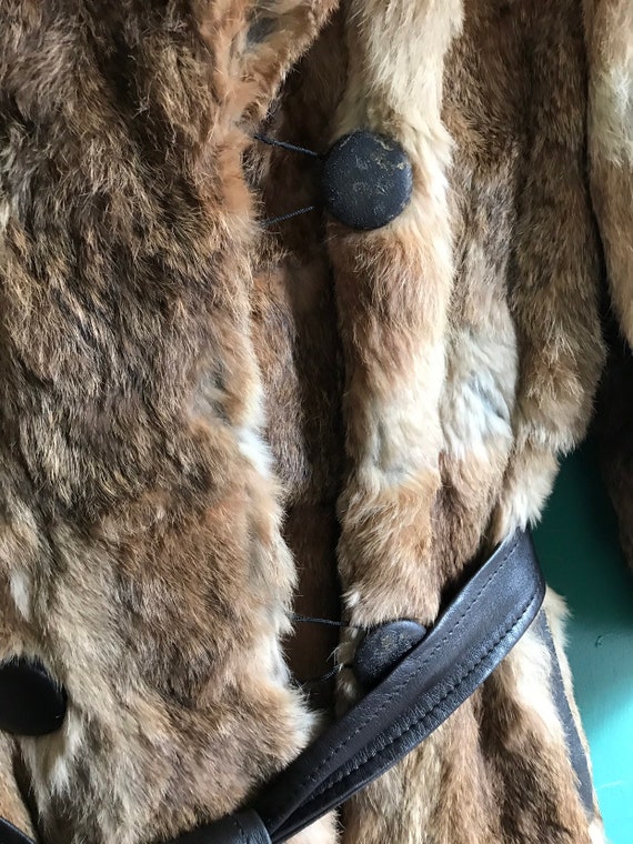 安っぽくて汚いヴィンテージ 70 年代 ラビットファー トレンチ コート  