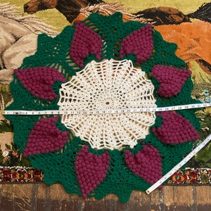 Hand Knit Grapes Vintage Circle Rug - Etsy