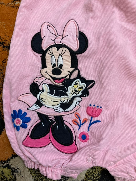 Minnie Mouse and Kitten Vintage Disney Pink Cordu… - image 3