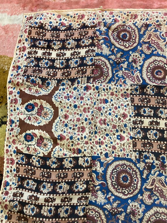 Patchwork Print Vintage Square Scarf - image 3