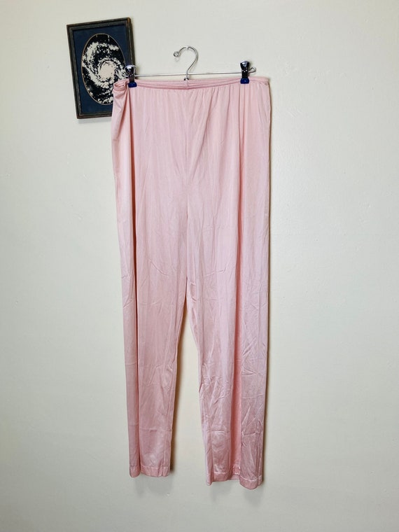 2 Piece Soft Nylon Vintage 80s Pale Pink Pants an… - image 7