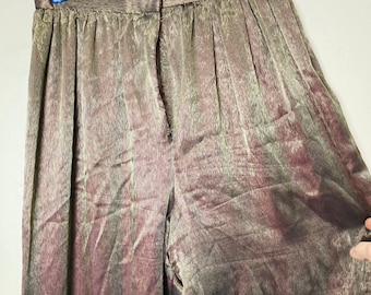 Gold and Pink Duochrome Vintage 80s High Waist Shimmery Disco Pants