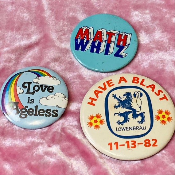 Math Whiz Vintage 1979 Oversize Button Pin Badge View 2