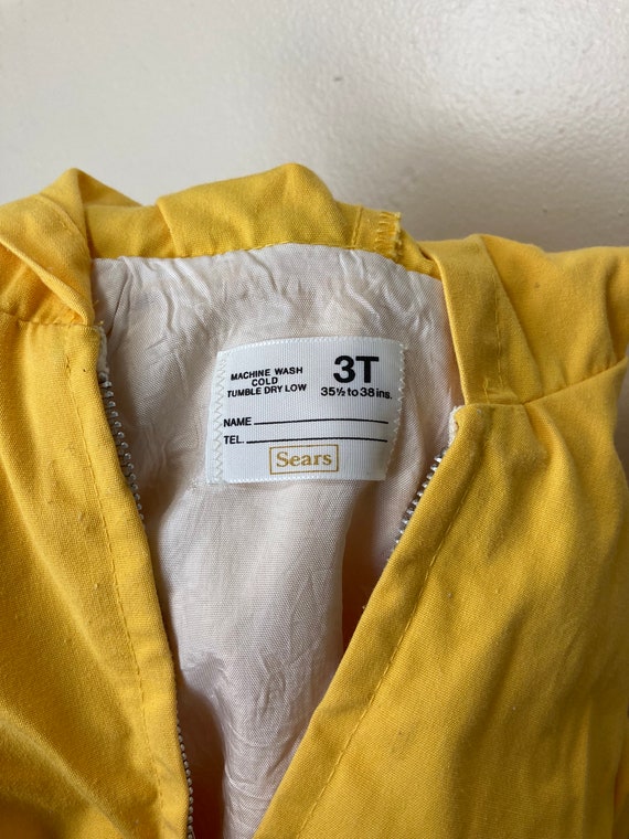 Sunny Yellow Vintage Sears Toddler Hooded Anorak … - image 3
