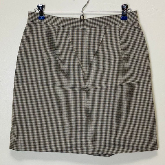 Gap Premium Vintage 90s Taupe Plaid Mini Skirt