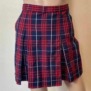 Y2K Vintage 90s Plaid Schoolgirl High Waist Pleated Mini Skirt S