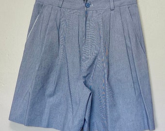 Preppy Vintage 80s Pinstripe Shorts with Pockets