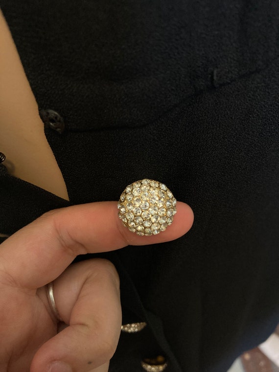 Albert Nipon Vintage 80s Elegant Avant Garde Rhin… - image 9