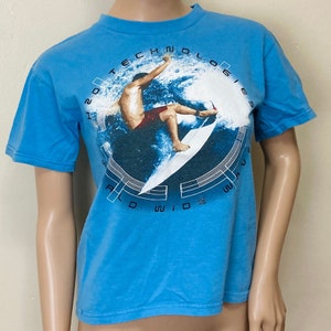 World Wide Wave Vintage 90s Y2K Crewneck Cropped Tee